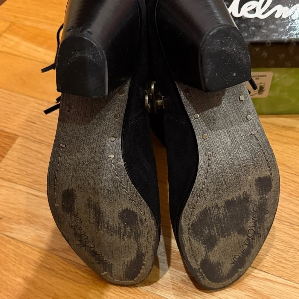 Sam Edelman Black Suede Fringe Boots
